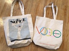 2 VOGUE Natural Canvas Tote